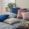 Nordic Velvet Embroidered Checkered Throw Pillow Cover for Sofa Décor.