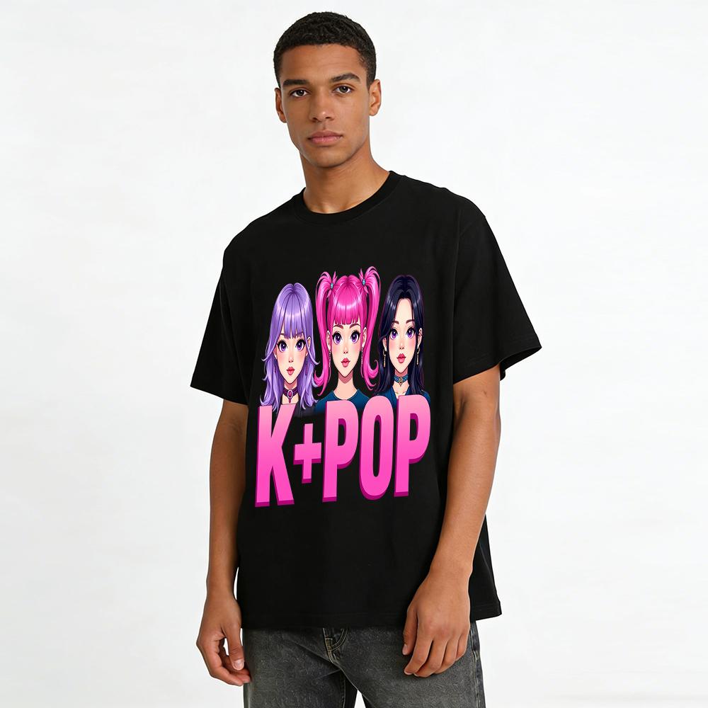 Графическая футболка K-pop женской группы Стиль корейского айдола Свободная повседневная футболка Для фанатов Поддержка Повседневная носка Хлопковая футболка