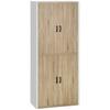 Kitchen Pantry in MDF Wood with 4 Adjustable Shelves and 4 Doors, 80x40x182 cm