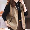 Corduroy Vest Coat Women's Autumn/winter Fashion Color Block Hooded Sleeveless Tank Top Vest