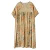 Short Sleeve Plus Size Cotton Vintage Floral New In Dresses for Women Casual Loose Long Summer Dress