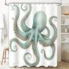 Octopus Shower Curtain Extra Large Bath Decor for Modern Kitchens Bathrooms Printed in HD, Waterproof Fabric