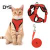 Кошачья шлейка и поводок для прогулок, регулируемый, устойчивый к побегу, жилет для котят, шлейка со светоотражающими полосками для котят средних и больших размеров