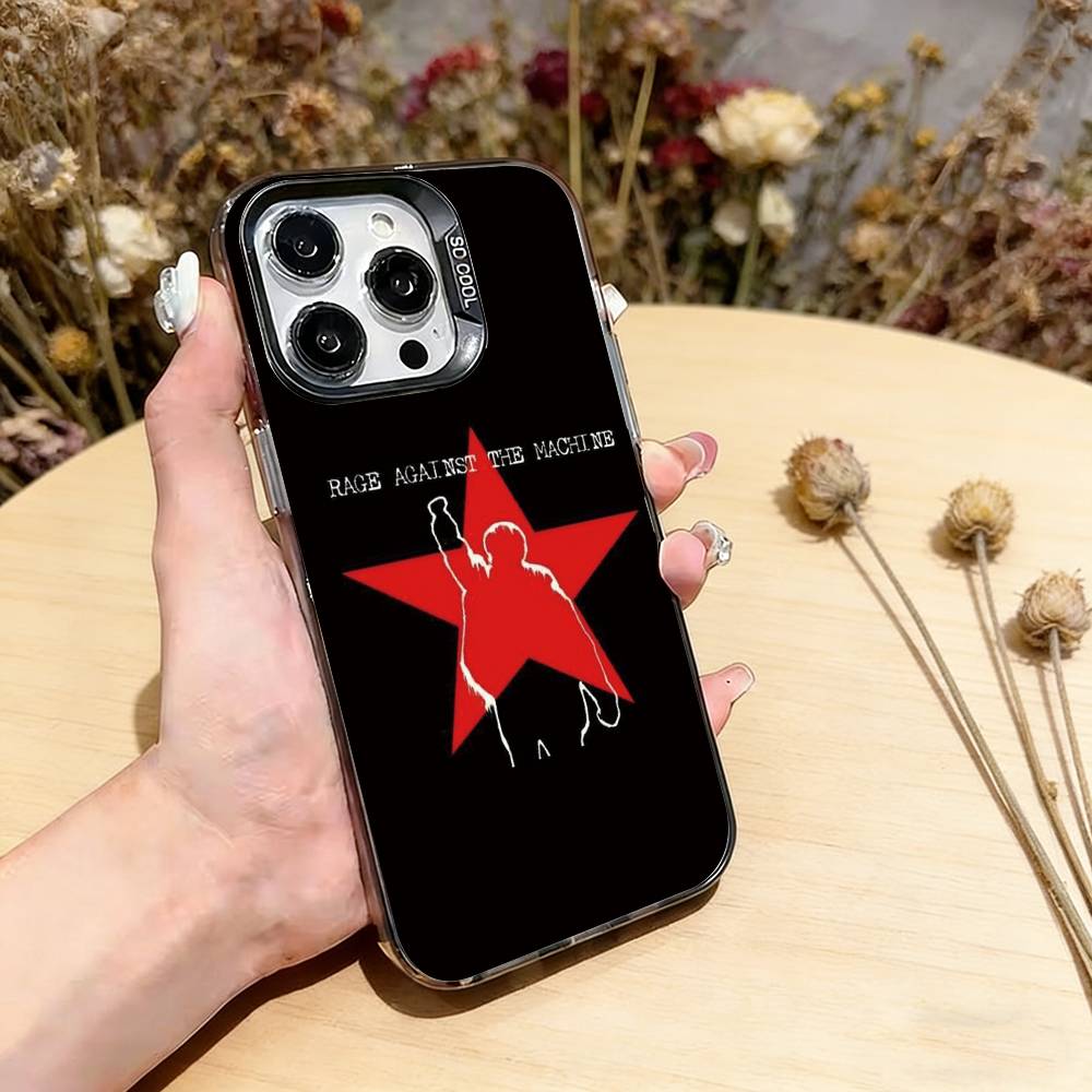 Powerful R-Rage A-Against Phone Case For iPhone 17,16,15,14,13,12,11 Plus,Pro Max,XS,Colorful Silver Phone case Funda Cover