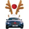 Car Reindeer Antlers & Nose - Window Roof-Top & Grille Rudolph Reindeer Jingle Bell Christmas Costume - Auto Accessories Decoration Kit Best For Car