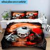 1PC Scary Clown Horror 3pcs Bedding,Including 1pc Duvet Cover And 2pcs Pillowcases Perfect for Christmas,Ideal for Bedroom, Dormitory