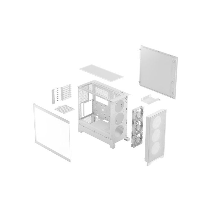 Boitier PC - FRACTAL DESIGN - FD-C-POA2A-04 - Pop 2 Air TG RGB - Format ATX - 3 ventilateurs a pales profilées - Blanc