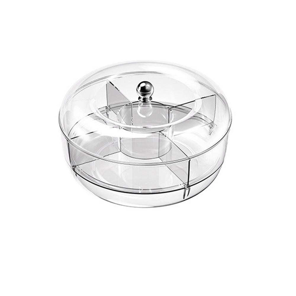 Пластиковый холодильник вращается фруктовая тарелка прозрачный круглый разделенный сервировочный поднос вращающийся большой емкости фруктовая тарелка Crisper