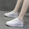 Женские туфли для досок, белые туфли, женские, осень 2024, новые, вышитые, спортивные, белые туфли, на шнуровке, модная, повседневная обувь