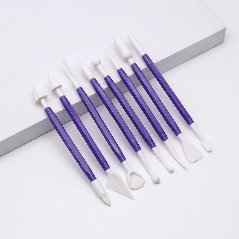 8-piece Set of Clay Sculpture Tools Clay Clay Colored Clay Soft Clay Ceramic Art Plastic Cake Baking and Embossing Scraper