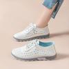 Женские дышащие кроссовки с перфорацией, геометрическим узором, голубые, низкие, из синтетического материала, с подошвой из ПВХ и амортизацией EVA для повседневной носки в любое время года