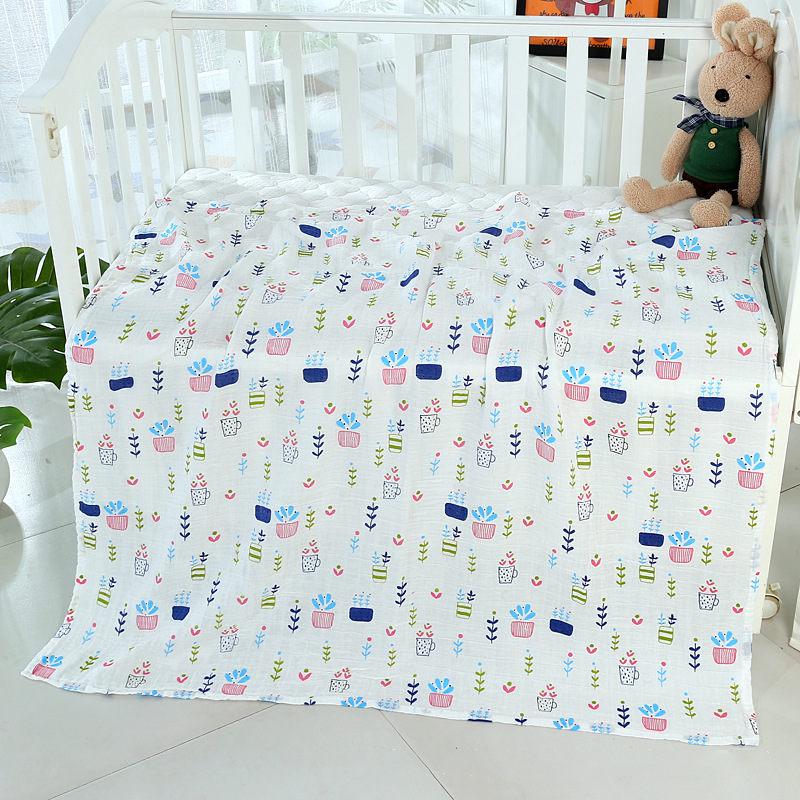 Muslin 120*120CM Cotton Baby Swaddles Soft Newborn Blankets Bath Gauze Infant Wrap Sleepsack