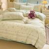 Small Fresh Pure Cotton Bed Four-piece Cotton Quilt Cover Bed Sheet Student Dormitory Three-piece Bedding Can Sleep Naked Skin-friendly