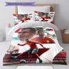 Soccer Star Player Portugal Team Collage Print 3‑Pieces Duvet Cover Set Sport Fan Bedding Bedroom Home Decor Without Pillow Core Comforter