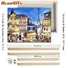 City Landscape DIY Painting By Numbers Acrylic Paint On Canvas Oil Painting For Home Decors With DIY Frame 40x50CM