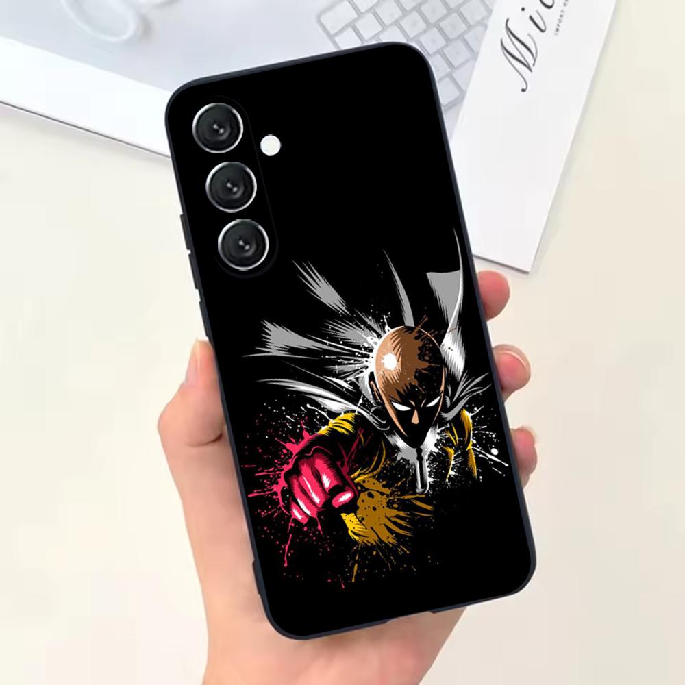 Чехол для телефона One P-Punch Man Saitama для Samsung Galaxy A13,A21s,A22,A31,A32,A52,A53,A71,A80, Мягкий черный корпус