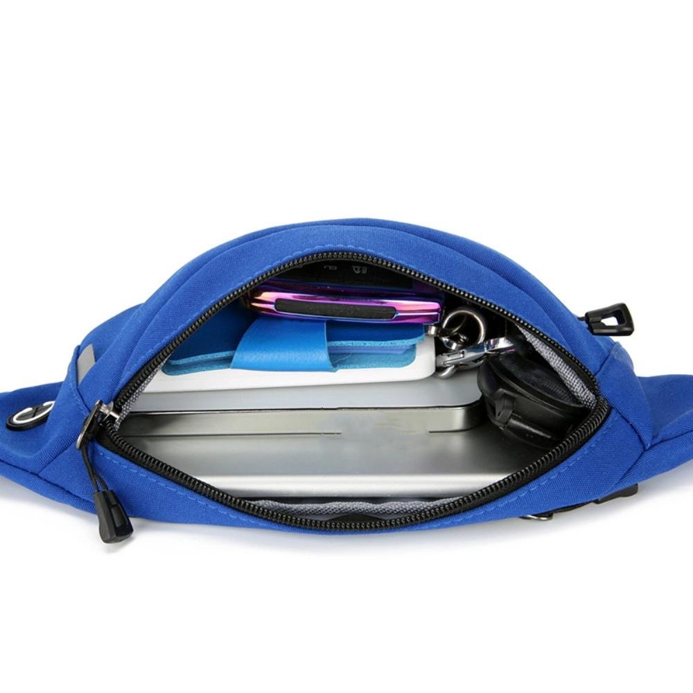 Waterproof Crossbody Chest Bag with Headphone Jack Running Waist Bag Men Fanny Phone Pack Couple