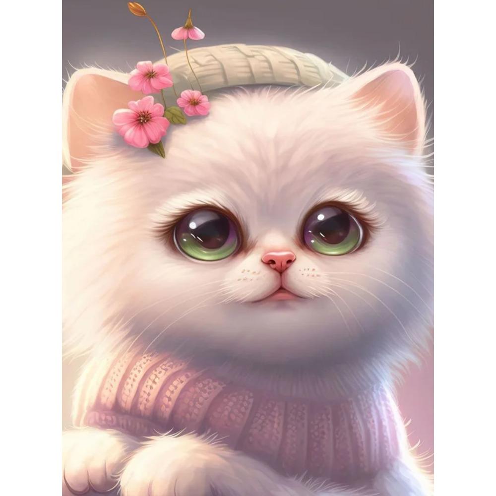 Алмазная картина, полная дрель, милый лев, кошка, животное, круглая алмазная живопись, ручная работа, Лось, панда, сделай сам, алмазная мозаика, картина, украшение для дома