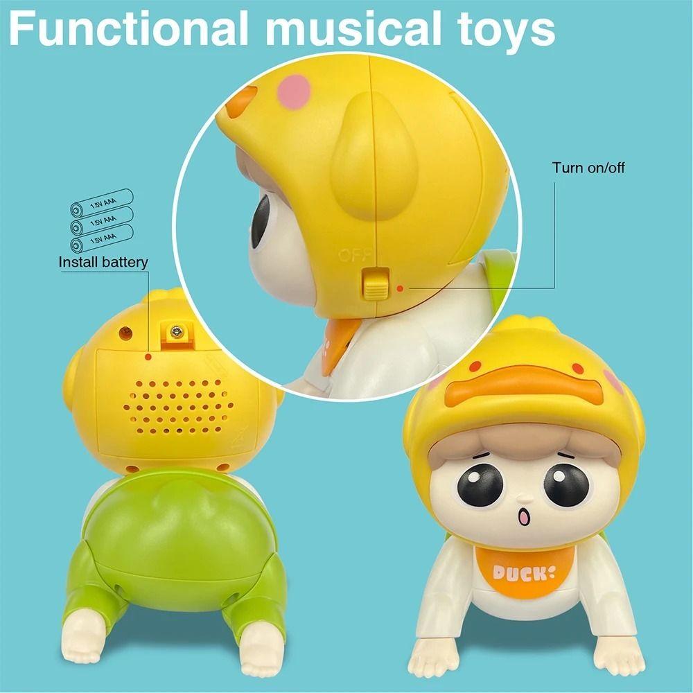 With Sound Learning Crawling Doll Big Eyes Electric Walking Duck Baby