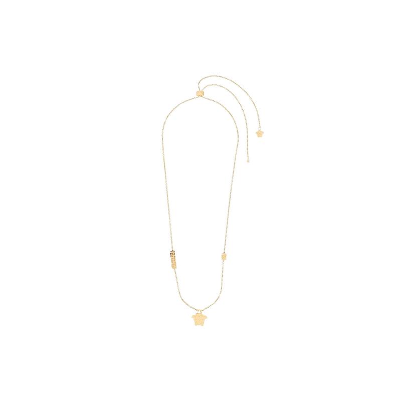 Versace Medusa Pendant Brass Aged Crafts Necklace Gold 2646426 10040611A006203J000-golden F