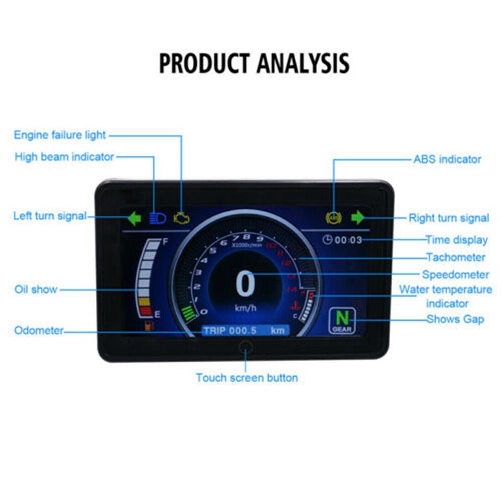 Universal Motorcycle Full Lcd Screen Speedometer Digital Odometer Speed Meter×1