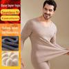 Men's V-Neck Cashmere Silk Velvet Thermal Underwear Set