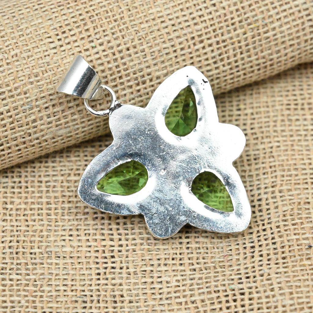 Зеленый аметист, драгоценный камень, стерлинговое серебро 925 пробы, ювелирные изделия ручной работы, подарок на годовщину, подвеска