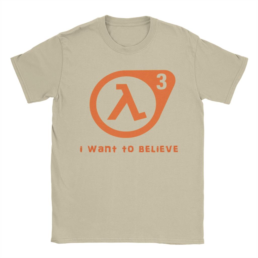 Креативные футболки Half Life I want to believe для унисекс с круглым вырезом, хлопковые, с коротким рукавом. Идея для подарка. Топы