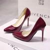 Elegant Black Pu Pointed Toe High Heels For Women With Waterproof Platform For Daily Wear