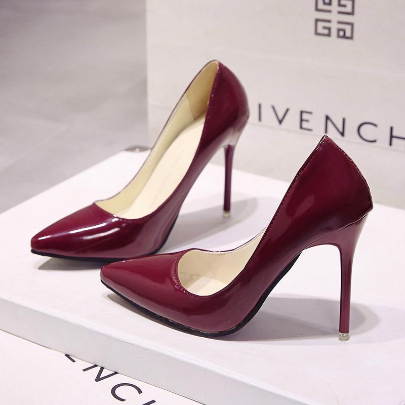 Elegant Black Pu Pointed Toe High Heels For Women With Waterproof Platform For Daily Wear