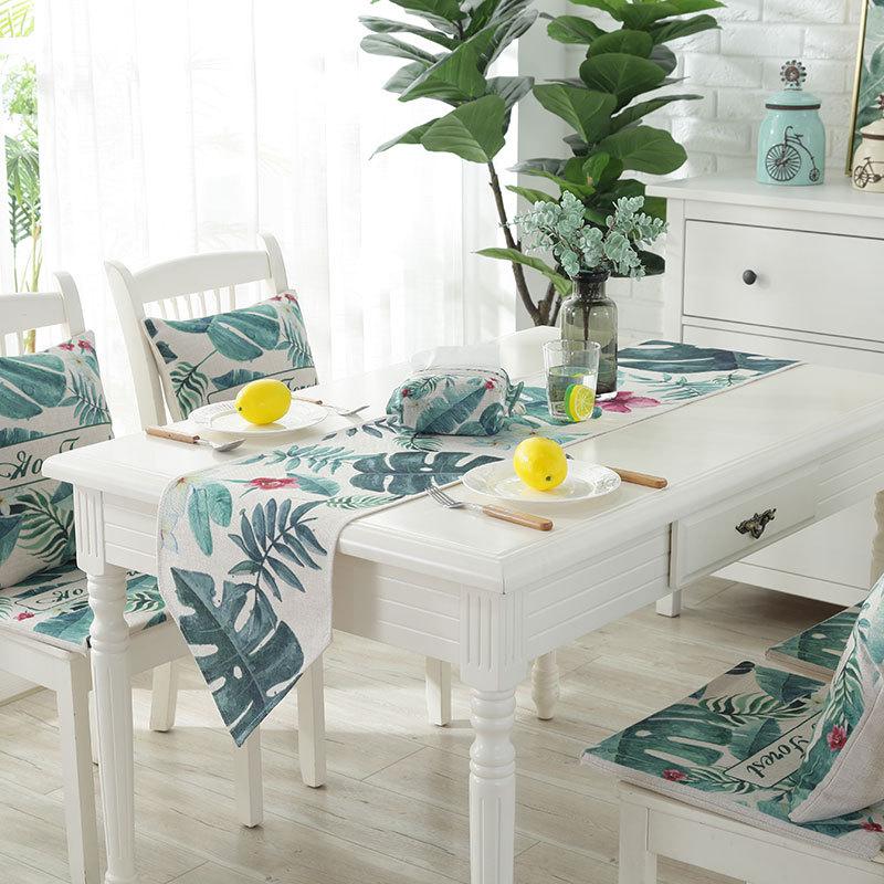 Гостиная в скандинавском стиле, чехол для телевизора, полотенце, небольшой свежий печатный узор, дорожка для стола, новая льняная дорожка для украшения дома