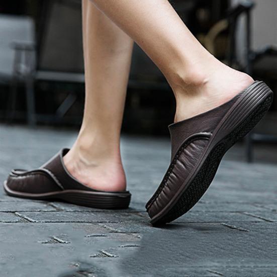 Eva Slippers Men Light Weight Toe Closed Slided Solid Color Leisure Slippers Water Shoes