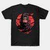 Summer Comfort Mens Crew Neck Black Print T-shirt Uchiha Itachi No-Cut Transfer Print Cotton Tshirt