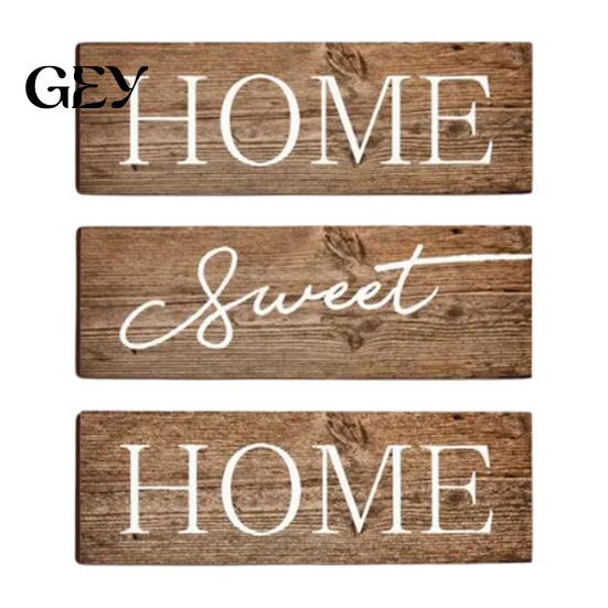 Wear-resistant Home Sign 3 Pcs/Set Wooden Sweet Sign, Rustic Farmhouse Decorative Clear Text Vintage Hanging Wall Plaque for Living Room, Bedroom,