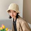 Wool Fisherman Hat for Women In Autumn and Winter Korean Style Versatile Japanese Cute Trendy Showing Face Small Beige Knitted Hat Basin Hat