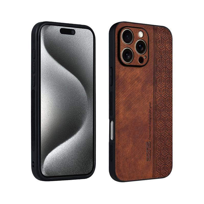 Подходит для чехла для телефона Apple 16promax с полной защитой, IPhone15 противоударный 14 модный 13 деловой 12 мужской 11 кожаный чехол