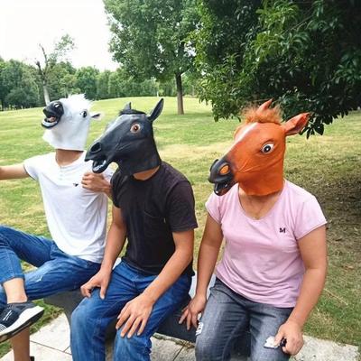 Вечеринка Смешная и Забавная Фестиваль Маска Головы Лошади Головной Убор НОВИНКА Симуляция Маски Головы Лошади Косплей Костюм