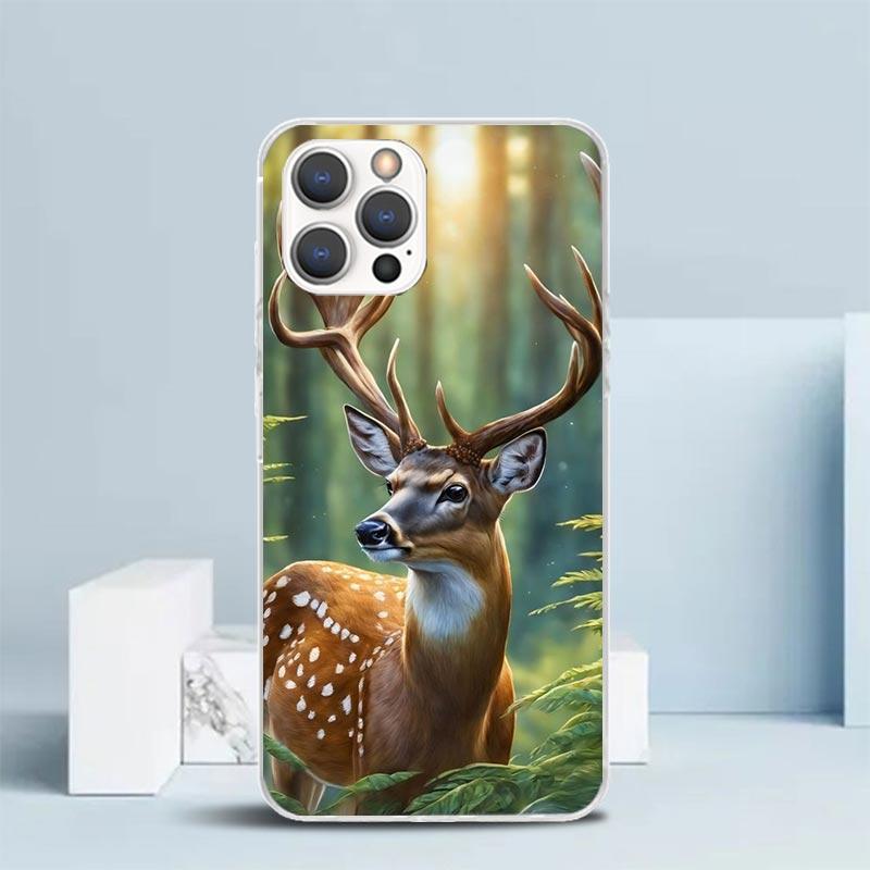 Deer Hunting Camo Phone Case For IPhone 16 17 Air 16E 15 14 Plus 13 Mini 12 11 Pro Max 7 8 + SE 2020 Soft TPU Back Cover 16 15 1