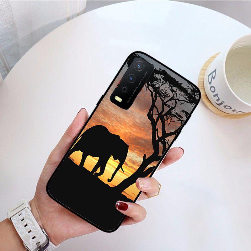 Elephant Animal Indian Funda Phone Cover For Vivo Y31 Y30 Y33S Y11S Y12S Y17 Y20 Y20S Y21 Y21S Y1S Y53S Y15 Y19 Y91C V23 Cases