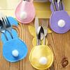 Easter Felt Home Multiple Colors Fork Cartoon Rabbit Knife Cutlery Holder Creative Tableware Bag Party Ornament Festival Supplies