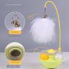 Cat Tumbler Toys Cats Kitten Interactive Bite Resistant Turntable Plush Feathers Pet Toy with Catnip Indoor Cats Kitten Exercise