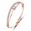 Stylish 18k Rose Gold Plated Crystal Bangle Bracelet for Women - (9814b), One Size, Crystal, Crystal