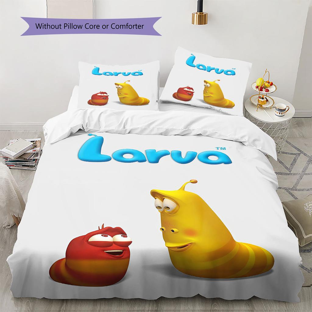 Larva Art Pattern Bedding Home Decoration Birthday Gift ( 1 duvet cover + 2 pillowcase, without core),fan merchandise.