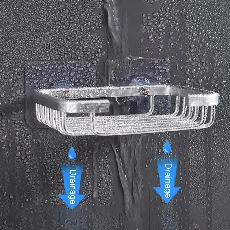 1шт настенная алюминиевая мыльница, кухня, ванная комната, дренажная мыльная сетка, полка для хранения мыла, многоцелевая