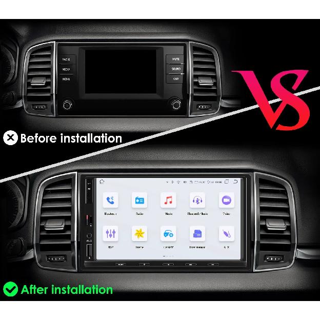 7" Ossuret 2Din CarPlay Android Auto Universal Car Radio Navigation GPS TypeC 4G BT Quad Octa Core UI7862 Headunit IPS Screen