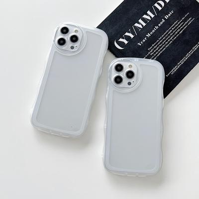 Прозрачный силиконовый чехол с волнистым краем для Xiaomi Redmi Note 10 11 12 iPhone 15 14 13 Samsung A14 A24 A34 A54 Funda Clear Soft TPU Cover Phone Bumper