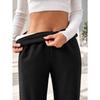 Women's Fleece Lined Wide Leg Pants Fashion High Waist Loose Casual Women's Trousers Soft Stretch Drapewear Autumn Winter Thickened Female Long Pants