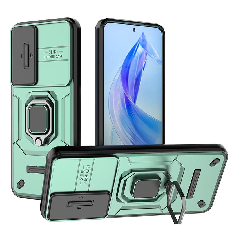 For Honor 90 Lite 5G Case Slide Camera Protect Armor Phone Cases For Honar Honer 90Lite Light 5G Magnetic Ring Holder Back Cover