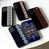 Винтажный узор с орнаментами Украины Черный чехол для iPhone 17 13 14 15 11 16 12 Pro Max Pro Max Plus E Air Mini Чехол-оболочка для телефона