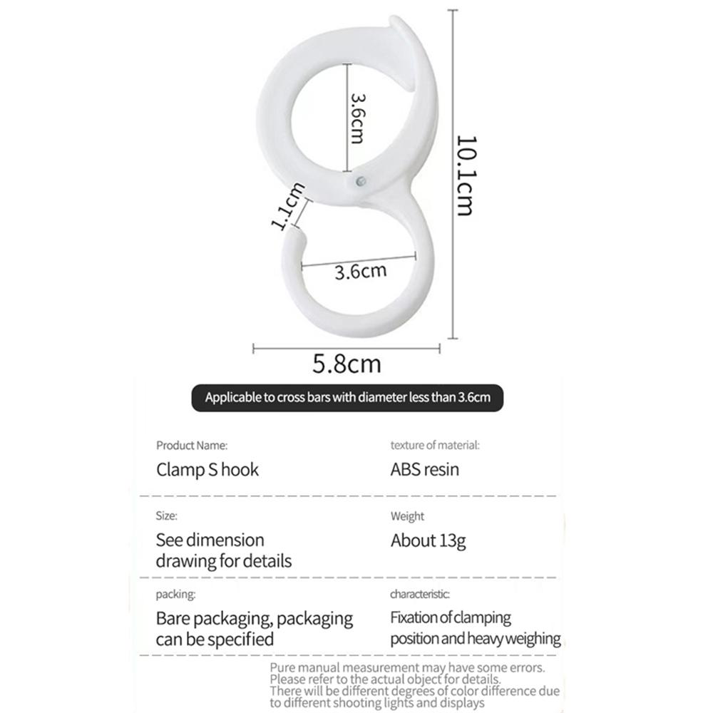 Кольцо-пряжка для перил Abs Home Hook Вешалка для пальто, шляпы, галстука, подвесное хранилище, крючок S-образной формы, пластиковое защелкивающееся кольцо